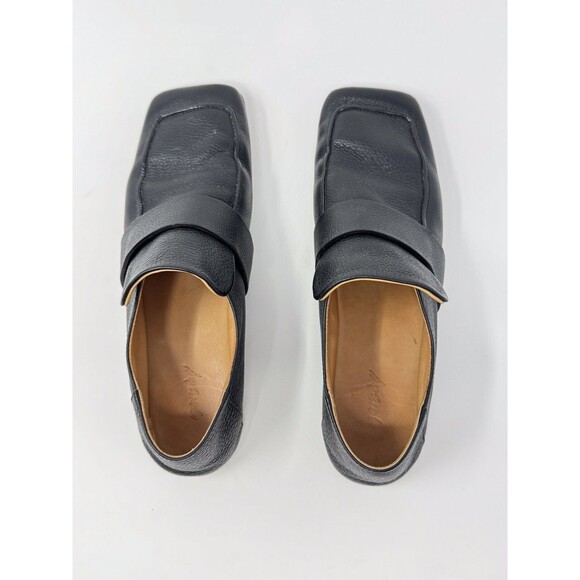 Marsell Mens Shoes Black Spatola Square Toe Leather Loafer Italian 39.5 US 6.5 main image 9